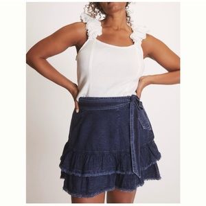 Pilcro Flirty Denim Mini Skirt